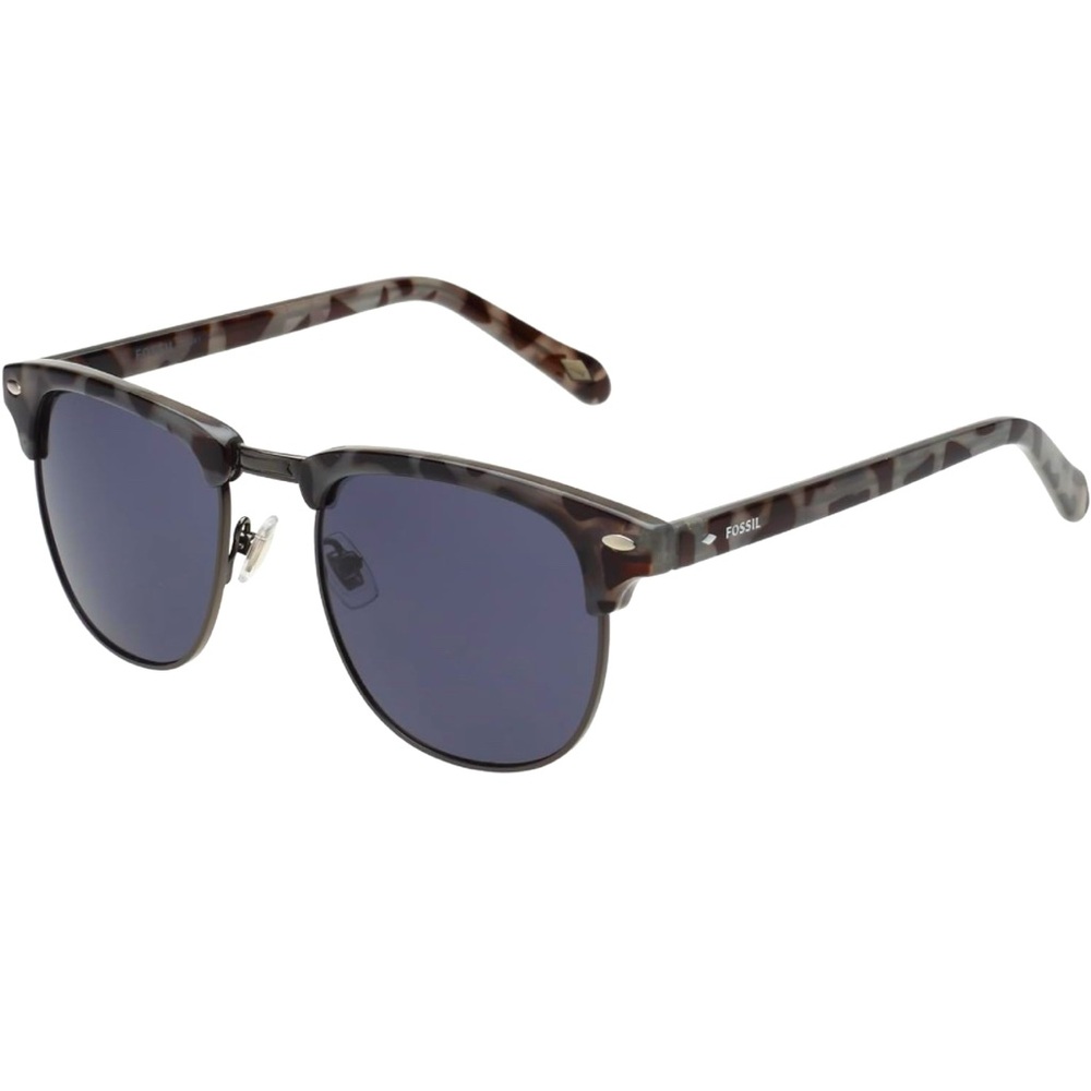 Fossil Browline Clubmaster Sunglasses Grey UV400 Tortoise 52-20-142 Unisex